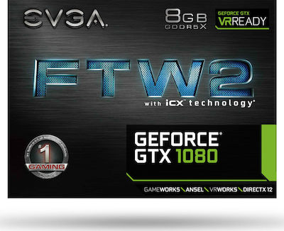 EVGA GeForce GTX 1080 8GB GDDR5X FTW2 Gaming Grafikkarte