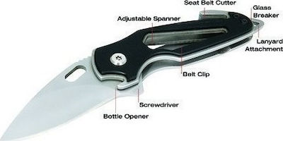 True Utility Smartknife Pocket Knife Black Total Length 9pcs with Blade made of Stainless Steel in Sheath