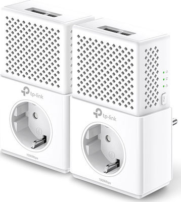 TP-LINK TL-PA7020PKIT v2 Powerline για Ενσύρματη Σύνδεση με Passthrough Πρίζα και 2 Θύρες Ethernet