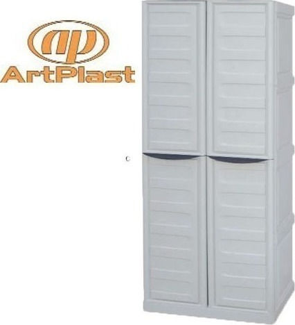 Double Door Wardrobe S70/PS Plastic with Divider & 3 Shelves 70x39x165cm