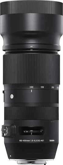 Sigma Full Frame Camera Lens 100-400mm f/5-6.3 DG OS HSM Contemporary Tele Zoom for Nikon F Mount Black