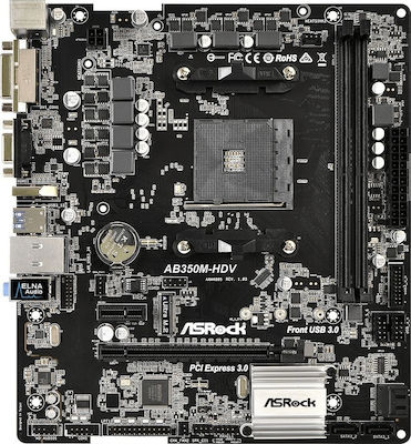 ASRock AB350M-HDV Motherboard Micro ATX με AMD AM4 Socket