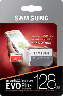 Samsung Evo Plus microSDXC U3 UHS-I 100MB/s με αντάπτορα