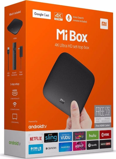 Xiaomi TV Box Mi Box 4K UHD με WiFi USB 2.0 2GB RAM και 8GB Αποθηκευτικό Χώρο με Λειτουργικό Android 6.0 και Google Assistant