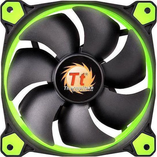 Thermaltake Riing 12 High Static Pressure Green 120mm 3-Pin Green Lighting Case Fan 3-pack