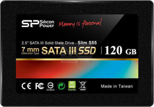 Silicon Power Slim S55 SSD 120GB 2.5'' Type With SATA III Connection SP120GBSS3S55S25