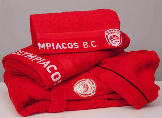 Palamaiki Πετσέτα Προσώπου Olympiacos BC 1925 50x100εκ. Κόκκινη Βάρους 500gr/m²