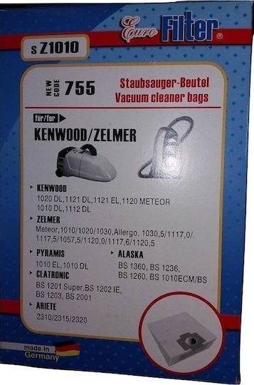 Euro Filter s Z1010 Σακούλες Σκούπας 5τμχ Συμβατή με Σκούπα Ariete / Clatronic / Kenwood
