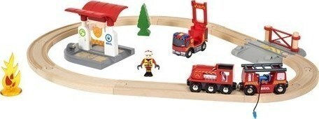 Brio Toys Firefighter Set with Train with Light for 3++ Years