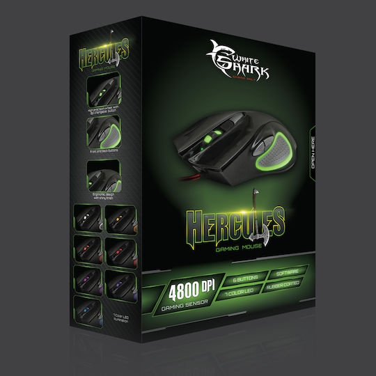 White Shark GM-1605 Hercules Gaming Ποντίκι 4800 DPI Μαύρο