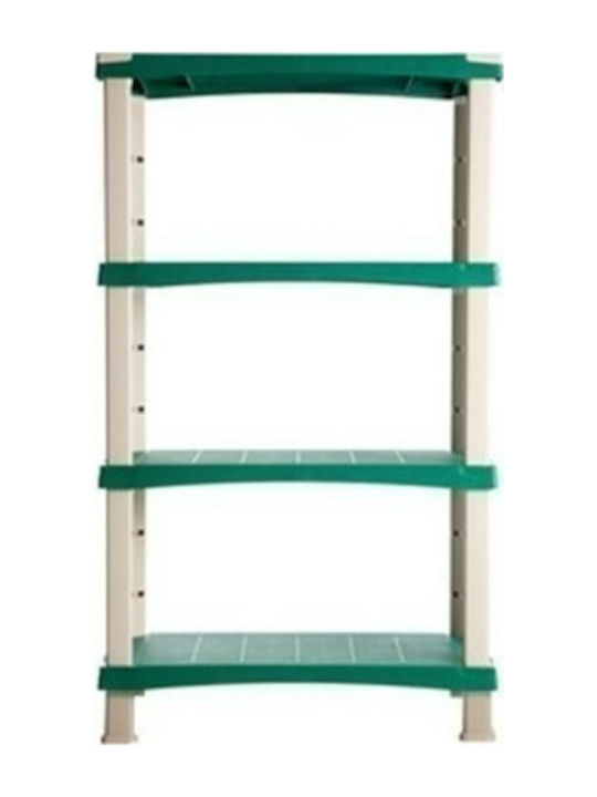 Plastic Outdoor Shelving Unit with 4 Shelves Gray 80x40x137cm