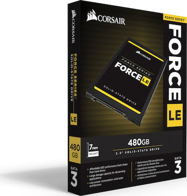 Corsair Force Series LE200 SSD 480GB τύπου 2.5'' με σύνδεση SATA III CSSD-F480GBLE200B
