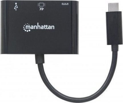 Manhattan USB-C Docking Station με HDMI 4K PD Μαύρο (152037)