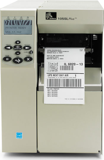 Zebra 105SL Plus Принтер за етикети Термотрансферен USB, Serial, Ethernet, Parallel 203 dpi