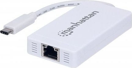 Manhattan USB-ETGIGA-3UC Hub 3 Ports USB 3.0 with USB-C Connection Ethernet White