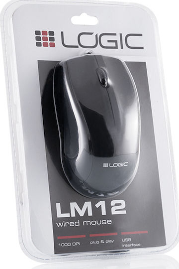 Logic LM-12 Ενσύρματο Ποντίκι Μαύρο