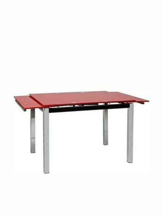 Glamour Table Kitchen Extendable with Glass Surface Sandblasting 100(+50)x65x75cm