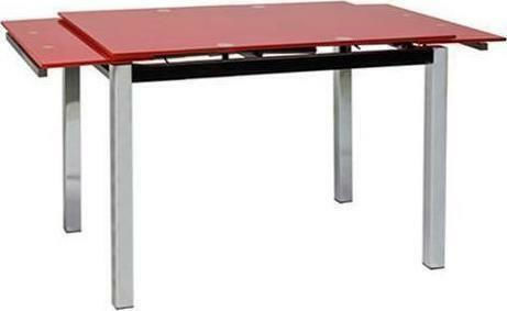 Glamour Table Kitchen Extendable with Glass Surface Sandblasting 100(+50)x65x75cm