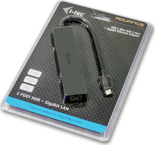 i-tec Hub USB 3 Porturi USB 3.0 cu Conectare USB-A Ethernet