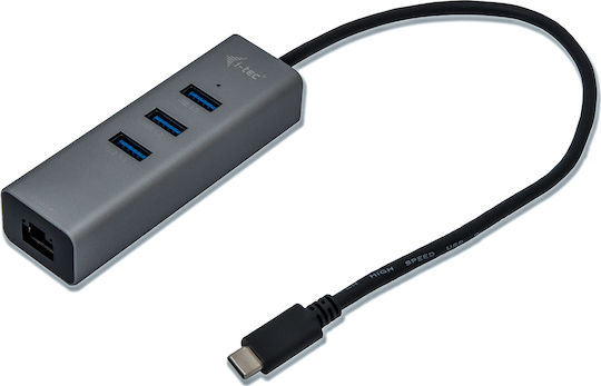 i-tec Hub USB 3 Porturi USB 3.0 cu Conectare USB-A Ethernet