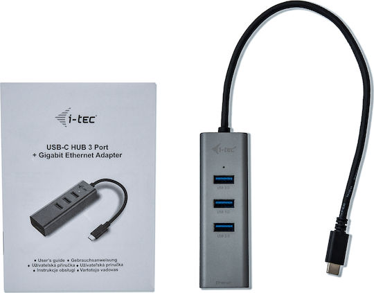 i-tec Hub USB 3 Porturi USB 3.0 cu Conectare USB-A Ethernet