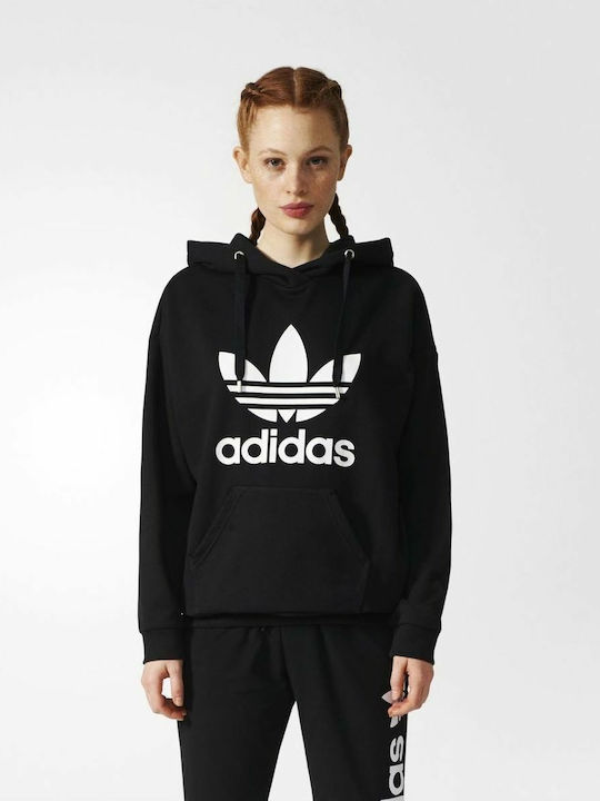 Adidas Trefoil Women's Hooded Sweatshirt Black