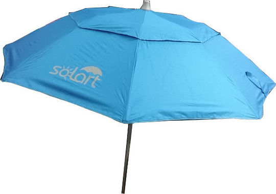 Solart Folding Beach Umbrella Diameter 1.8m with UV Protection and Air Vent Blue