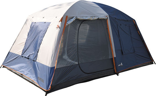 Panda Portal Camping Tent Cabin Blue with Double Cloth 4 Seasons for 8 People 460x260x205cm