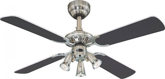 Westinghouse Princess Euro Ventilator De Tavan 105cm Cu Lentile De Mărire Crom/ Pewter Întunecat