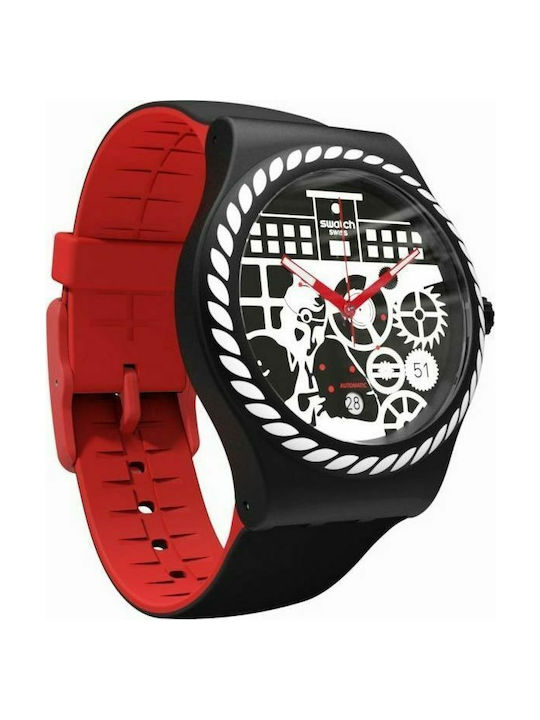 Swatch Sistem Schwiiz Uhr Automatisch mit Schwarz Kautschukarmband