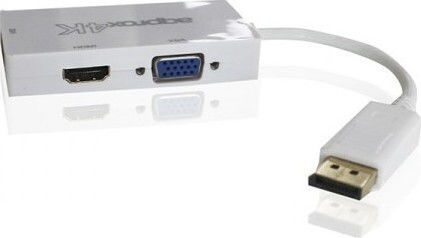 Approx Konverter DisplayPort männlich zu DVI-I / HDMI / VGA weiblich Weiß 1Stück (APPC37)