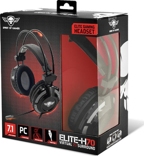 Spirit of Gamer Elite H70 Over Ear Gaming Headset με σύνδεση USB for PC