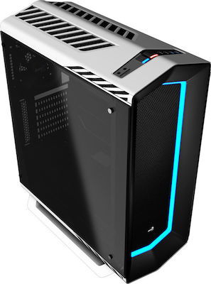 Aerocool P7-C1 Pro Геймърско бюро Midi Tower Компютърна кутия със страничен прозорец и RGB осветление Черен