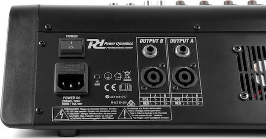 Power Dynamics PDM-M804A 172.614 Αυτοενισχυόμενη Αναλογική Κονσόλα 8 Καναλιών με Phantom Power & 8 Εισόδους XLR & Bluetooth