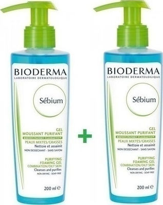 Bioderma Gel Καθαρισμού Sebium για Λιπαρές Επιδερμίδες ( 2x0ml)