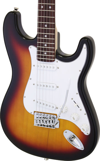 Aria STG-003 Ηλεκτρική Κιθάρα ST Style με SSS Διάταξη Μαγνητών 3 Tone Sunburst με Θήκη