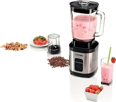 Pitsos GSB1400B Μπλέντερ για Smoothies με Γυάλινη Κανάτα 1.5lt 750W Γκρι