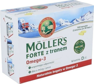 Moller's Forte Omega 3 Μουρουνέλαιο και Ιχθυέλαιο Κατάλληλο για Παιδιά 150 κάψουλες