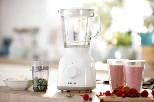 Philips HR2106/00 Μπλέντερ για Smoothies με Γυάλινη Κανάτα 1.5lt 400W Λευκό