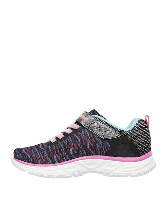 Skechers Kids Sports Shoes Running Blur Print Lighted Flat Gore & Strap Multicolour