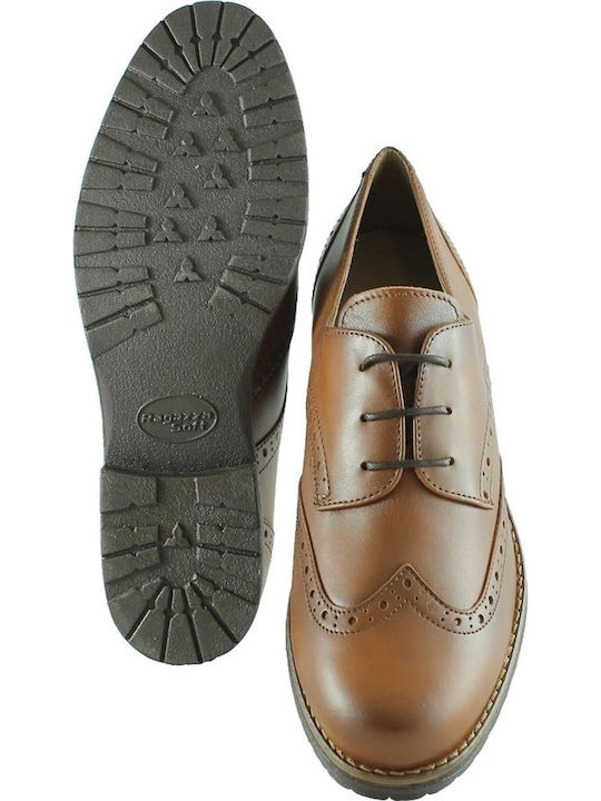 Δερμάτινα Γυναικεία Oxfords σε Ταμπά Χρώμα