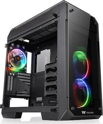 Thermaltake View 71 Tempered Glass Gaming Full Tower Κουτί Υπολογιστή με Πλαϊνό Παράθυρο και RGB Φωτισμό Μαύρο