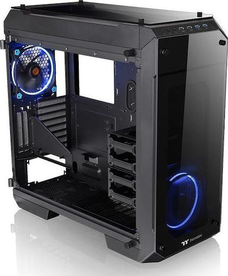 Thermaltake View 71 Tempered Glass Gaming Voller Turm Computergehäuse mit Seitenfenster Schwarz