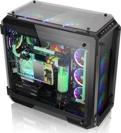 Thermaltake View 71 Tempered Glass Gaming Voller Turm Computergehäuse mit Seitenfenster Schwarz