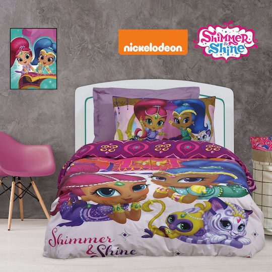 Das Home Комплект чаршафи Единично Памучни Shimmer & Shine Фуксия 160x260см 3бр