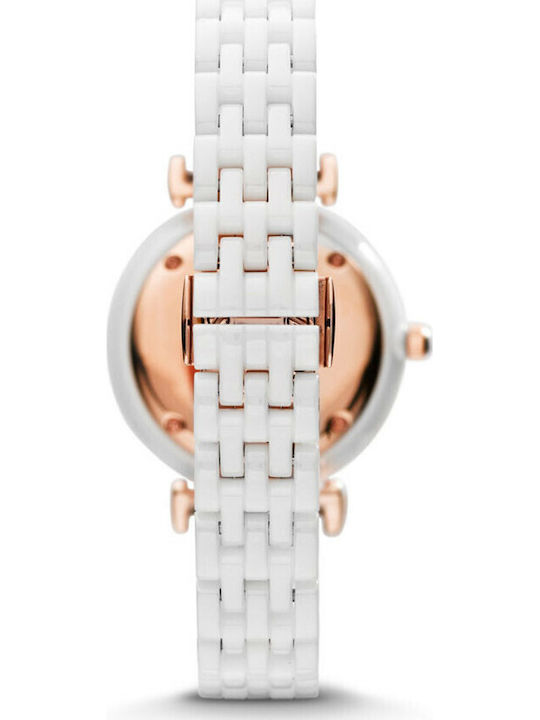 Emporio Armani Ceramica Ρολόι Μπαταρίας με Μεταλλικό Μπρασελέ Emporio Armani Ceramica Ρολόι Μπαταρίας με Μεταλλικό Μπρασελέ