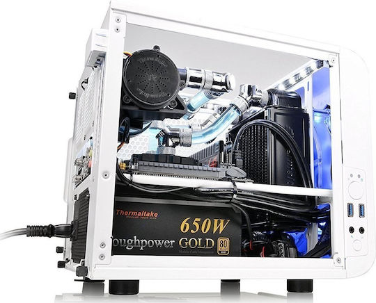 Thermaltake Core V1 Gaming Mini Tower Κουτί Υπολογιστή με Πλαϊνό Παράθυρο Snow Edition