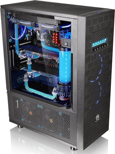 Thermaltake Core X71 Tempered Glass Edition Геймърско бюро Пълна кула Компютърна кутия със страничен прозорец Черен