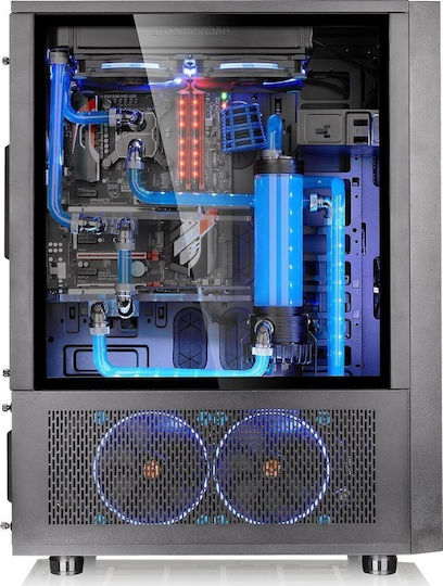 Thermaltake Core X71 Tempered Glass Edition Геймърско бюро Пълна кула Компютърна кутия със страничен прозорец Черен