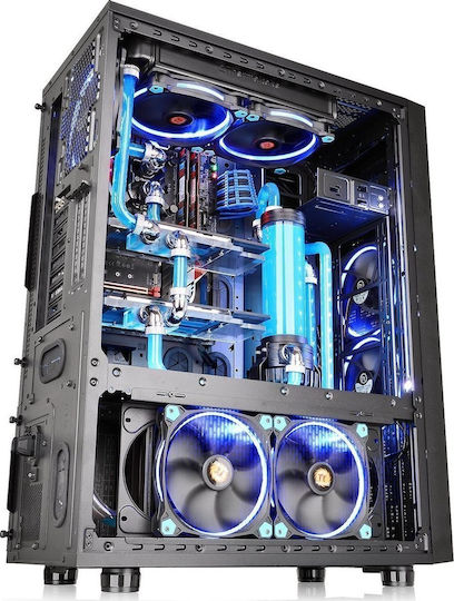Thermaltake Core X71 Tempered Glass Edition Геймърско бюро Пълна кула Компютърна кутия със страничен прозорец Черен
